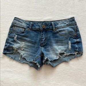 Vintage Juniors Indigo Rein Forever Distressed Denim Jean Shorts